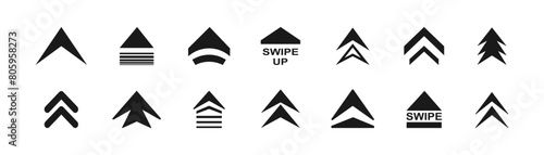 Swipe up, icons set. Swipe up arrow. Vector elements for web