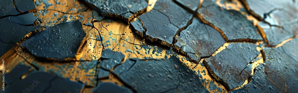 Turquoise and Dark Marble Texture with Gold Cracks Turquoise and Dark Marble Texture with Gold Cracks