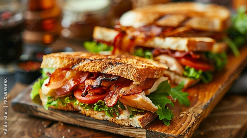 bacon sandwich with sauce