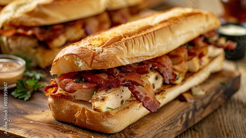 bacon sandwich with sauce