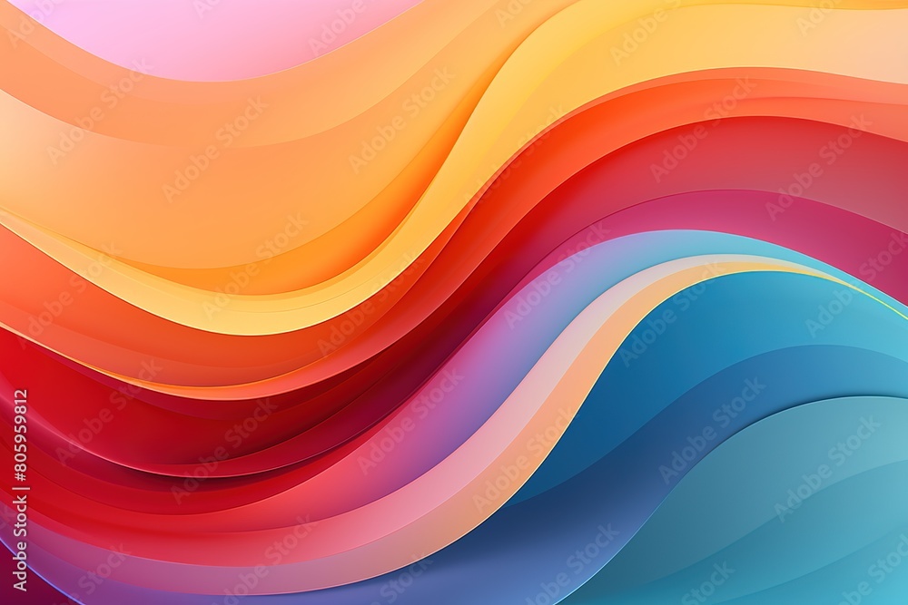 A colorful wave with a red stripe on the left and a yellow stripe on the right A colorful wave with a red stripe on the left and a yellow stripe on the right