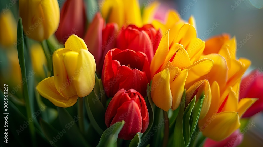 Colorful tulips background design Colorful tulips background design