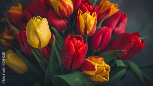 Colorful tulips background design