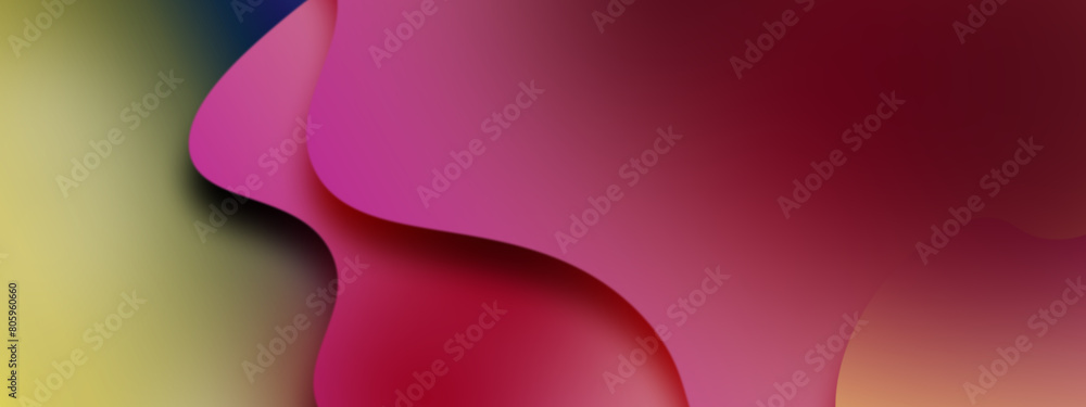 Abstract green and purple liquid wavy shapes futuristic background