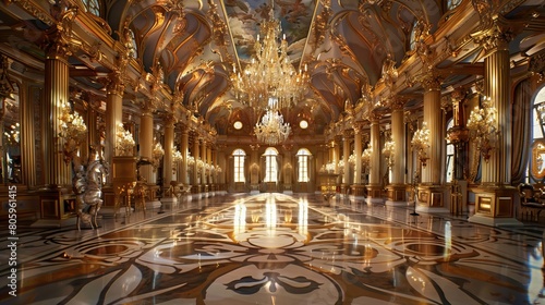 The Opulent Ballroom: A Tapestry of Gilded Elegance © xelilinatiq