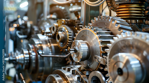 A close up of a complex machine with many gears and cogs.
