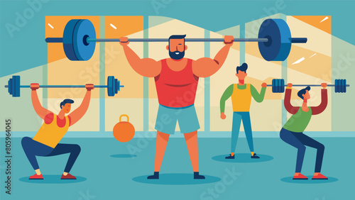 The gyms weightlifting area showcases members lifting heavy weights with ease displaying their physical strength as another form of intimidation..