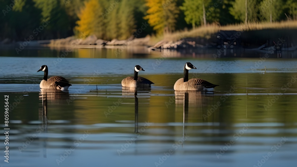 Canada Geese Near Lake 4 Generative AI Canada Geese Near Lake 4 Generative AI