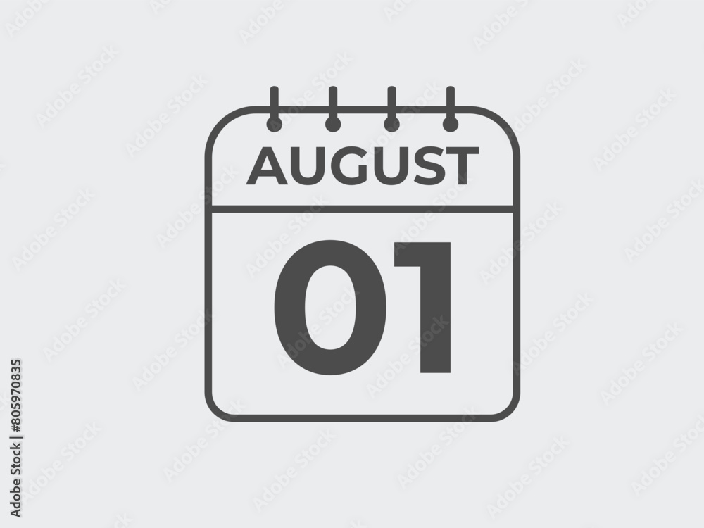 August 1 calendar reminder. 1 August daily calendar icon template. Calendar 1 August icon Design template. Vector illustration
August 1 calendar reminder. 1 August daily calendar icon template. Calendar 1 August icon Design template. Vector illustration