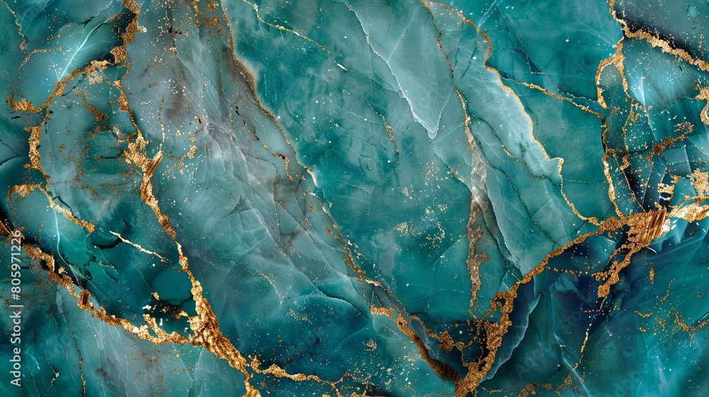 Luminous Turquoise Marble Texture with Gold Details Luminous Turquoise Marble Texture with Gold Details
