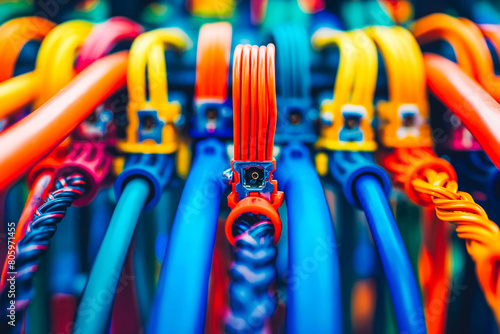 A close-up of colorful electrical wires branching out from a central junction box, symbolizing the complex network that powers our modern world.