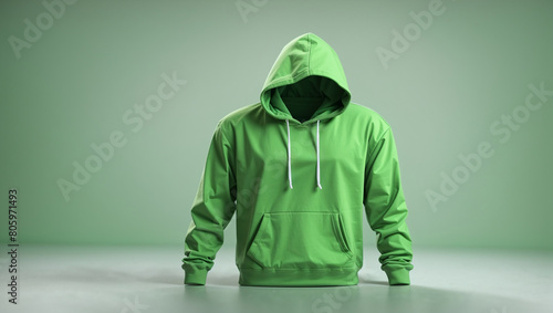 apple green hoodie on transparent background photo