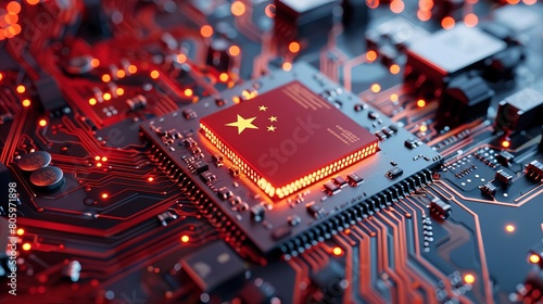 china electronic components on a motherboard photo