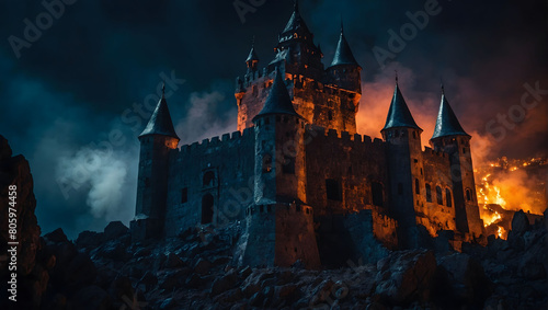 Sinister Citadel, A Demon Castle Amidst the Depths of Hell.
