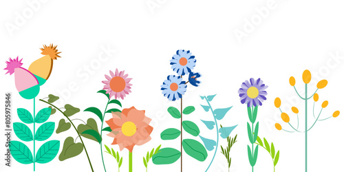 Banner giardino di fiori colorati 