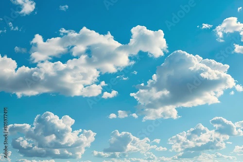 A pile of white clouds in the blue sky. photo