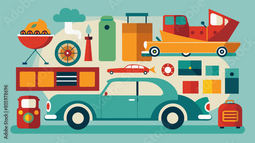The market is filled with a mix of old and new from original parts being passed down from generation to generation to replicas and modern upgrades for. Vector illustration