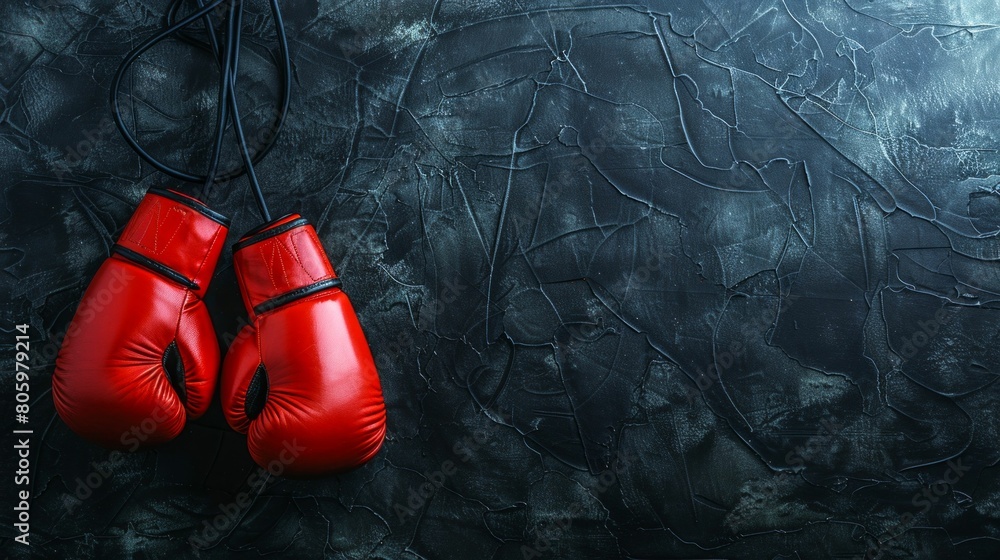 Red Boxing Gloves: Symbol of Strength and Combat Readiness. Generative ai.
