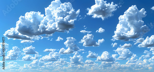 3D render of happy birthday clouds written in different style of blue sky. High quality photo