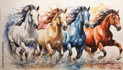 watercolor painting of horse