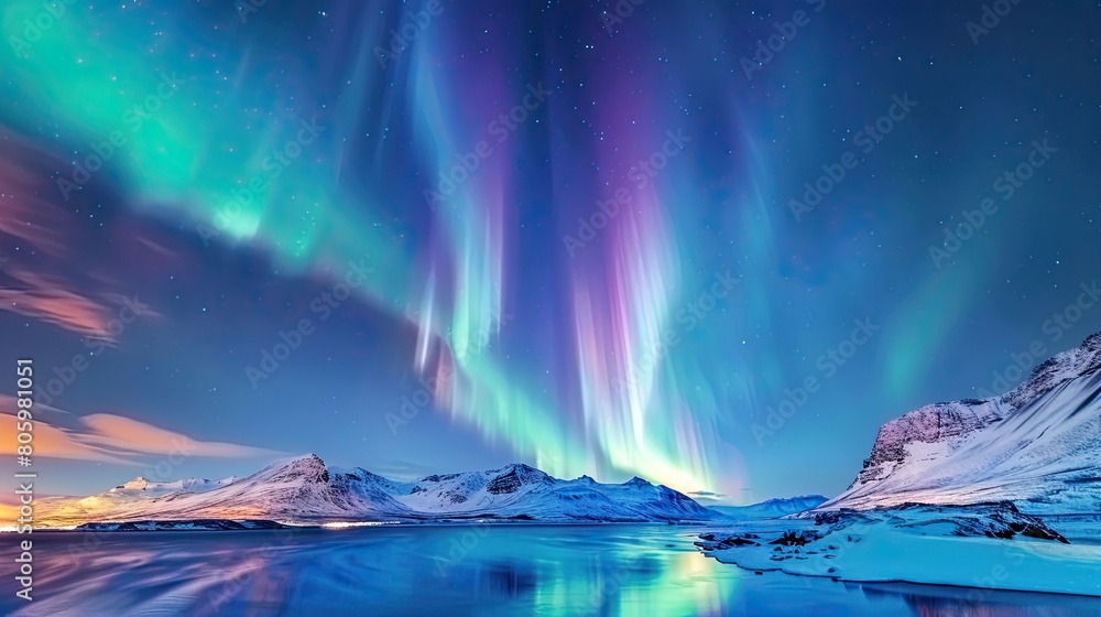 Naklejka premium rainbow over the sea