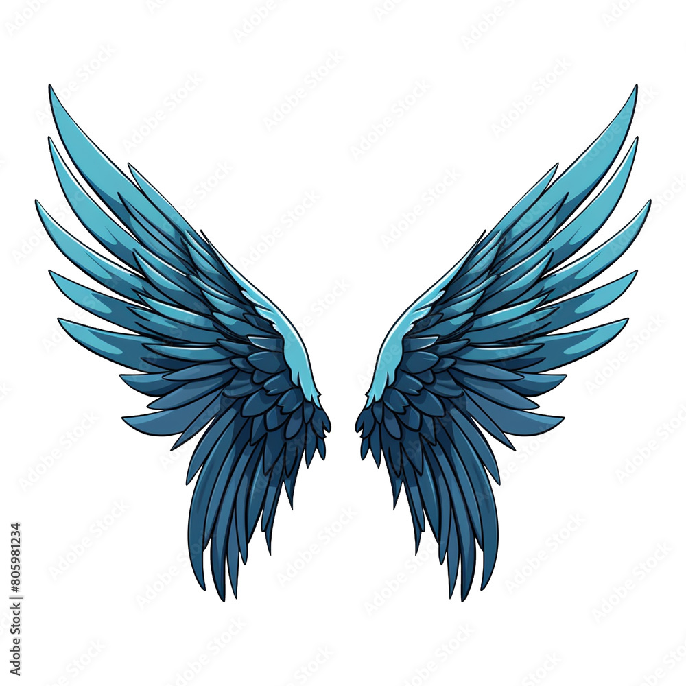 Obraz premium cartoon pair of angel wings for t-shirt images