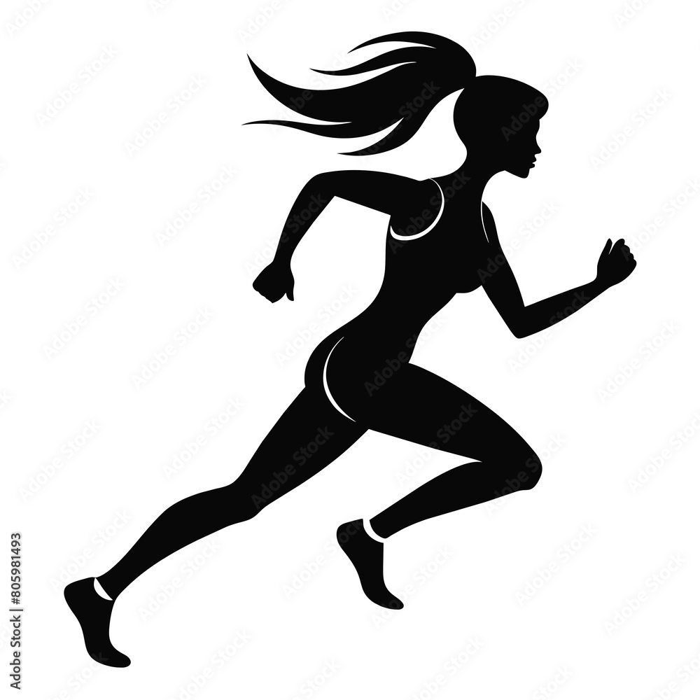 Running woman silhouette illustration