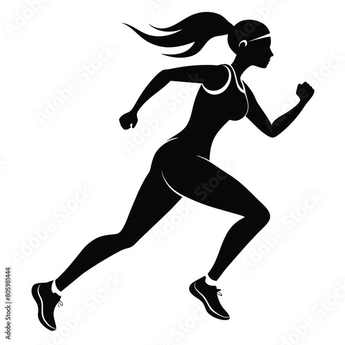 Running woman silhouette illustration