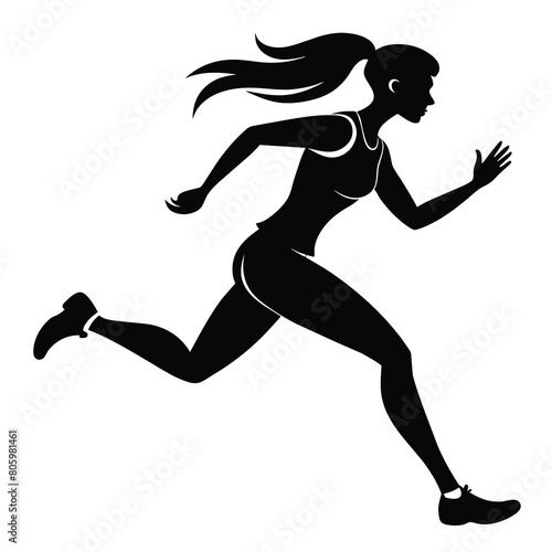 Running woman silhouette illustration