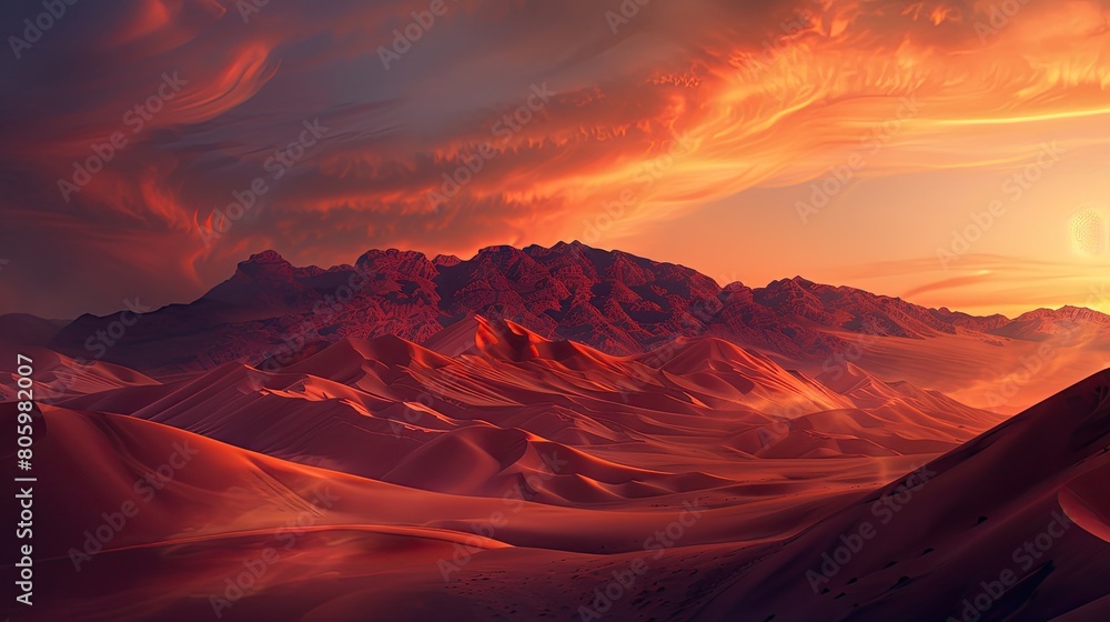 Fototapeta premium sunset over the mountains