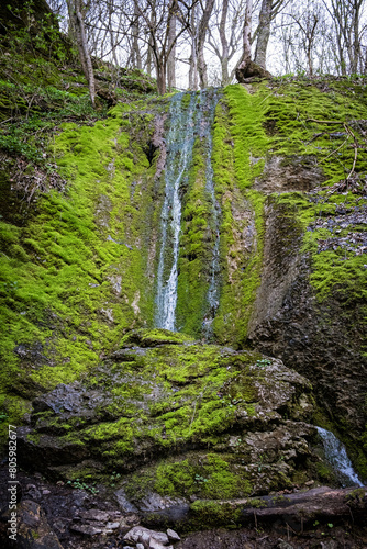 Hlbociansky waterfall, Little Carpathians, Slovakia, seasonal natural scene