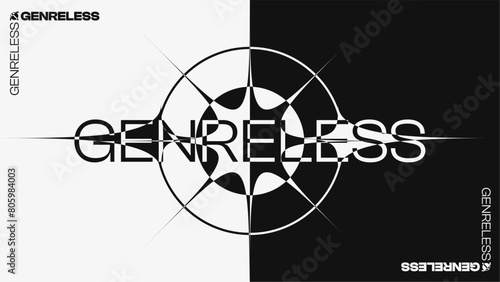 Experimental Inverted Black and White Minimal Style Genreless Typography with Blinking Flare