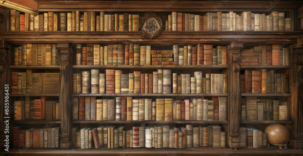 antique books in shelves, library books for study, used as background antique books in shelves, library books for study, used as background