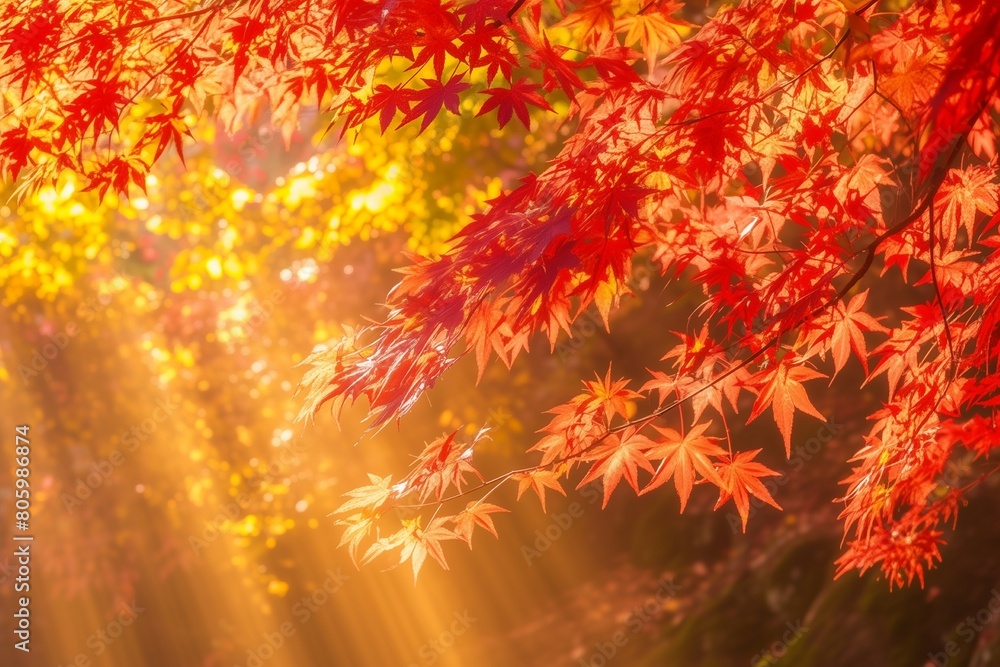 Beautiful color maple leaf on tree Beautiful color maple leaf on tree