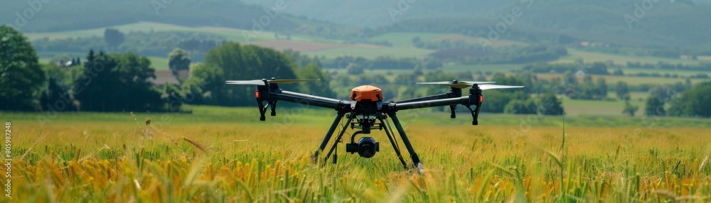 Agricultural Drone Flying Over Golden Wheat Field
An advanced drone surveys a lush wheat field in a rural landscape, demonstrating modern agricultural technology for enhanced crop management.
Agricultural Drone Flying Over Golden Wheat Field
An advanced drone surveys a lush wheat field in a rural landscape, demonstrating modern agricultural technology for enhanced crop management.