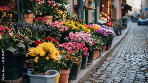 flowers in a street