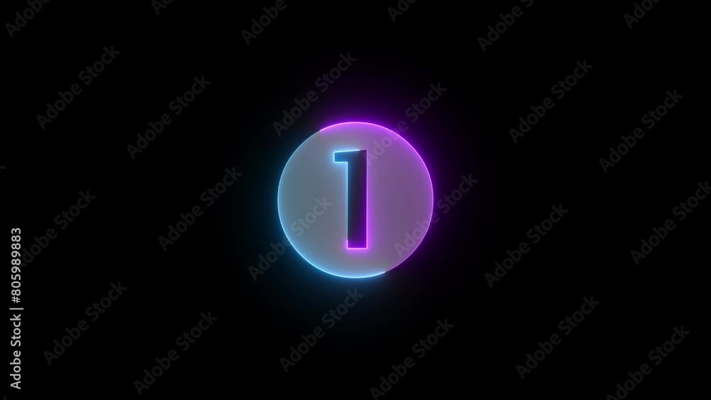Number one icon cyan purple color glowing animated black background Number one icon cyan purple color glowing animated black background