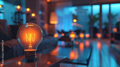 A futuristic vision of a smart home where light bulbs require a touch to authenticate user passwords