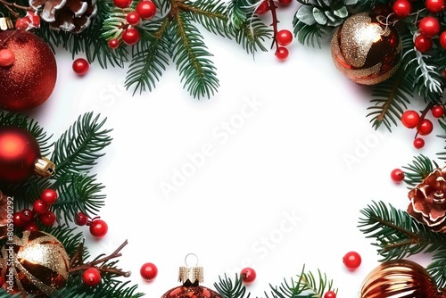 christmas decoration frame in white-background