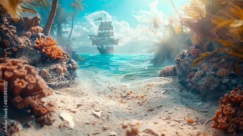 Physical structures, Building a beach scene, a shipwreck, or a coral reef photo