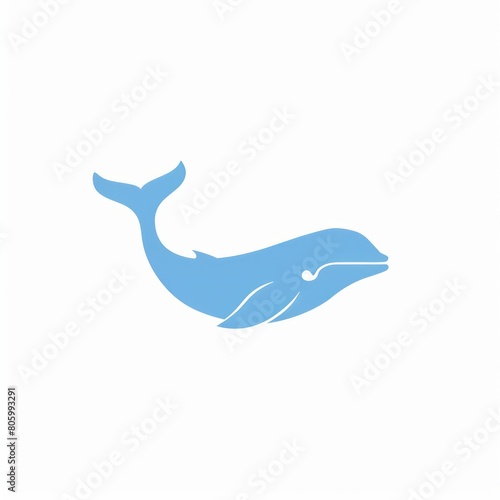 blue whale logo in white background