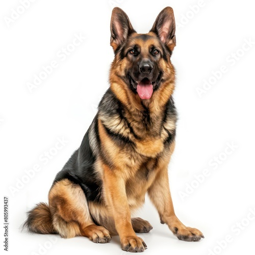 german shepherd dog at white background