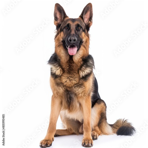 german shepherd dog at white background