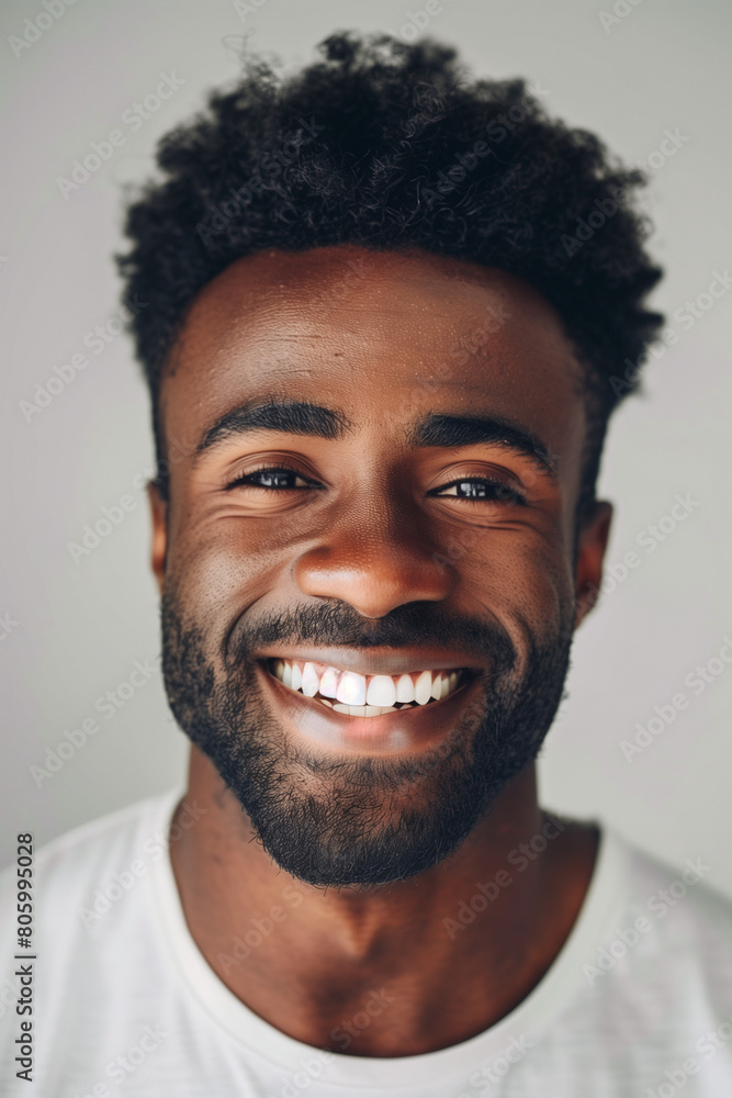 Obraz premium Portrait of a smiling joyful handsome man. High quality photo