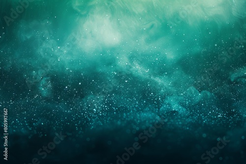 Emerald aqua grainy color gradient background glowing noise texture cover header poster design © LadiesWin