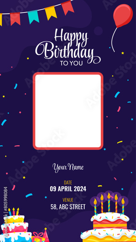 Birthday invitation Card Simple Vector Design. Suitable for a Kid's birthday.