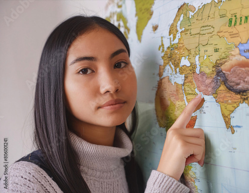 woman holding globe