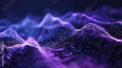 sound wave curves, technological elegance dark blue purple background