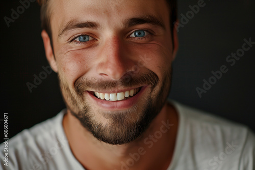 Portrait of a smiling joyful handsome man. High quality photo