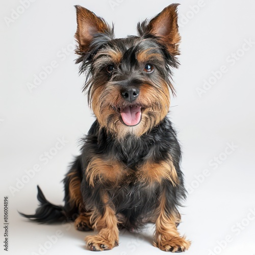 yorkshire terrier  sitting on white background